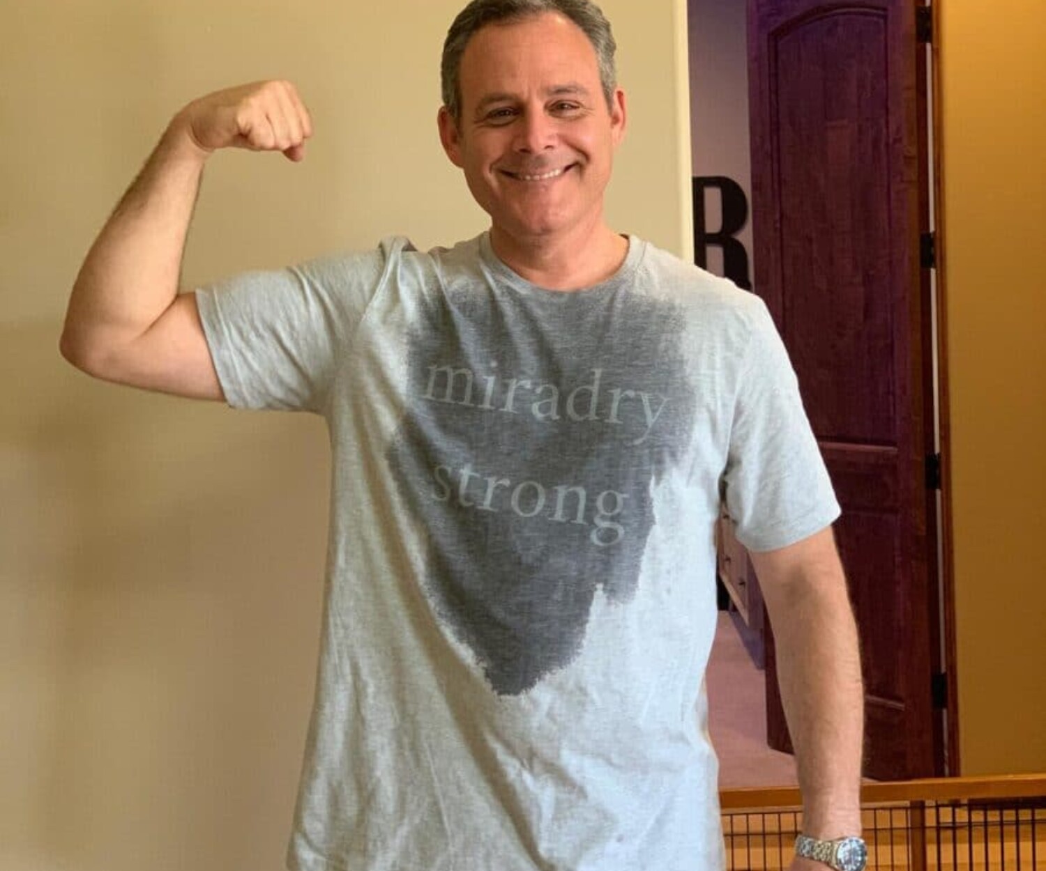 Dr. Scott Gerrish post workout miradry strong.