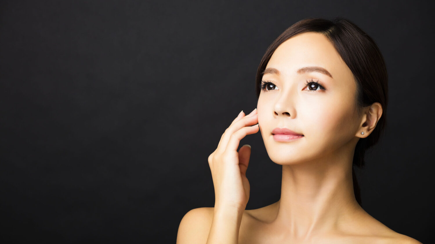 closeup beautiful young asian  woman  face